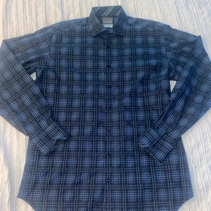 Blue patterned button up